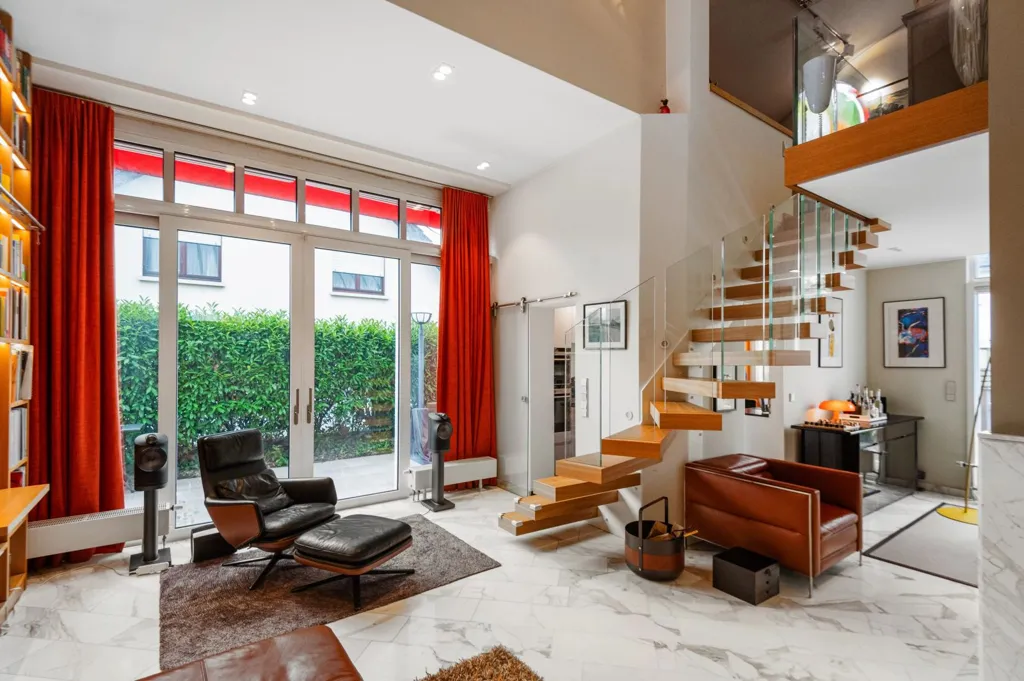 Living Room - Architectural House with High Ceilings in Bereldange