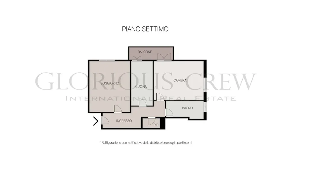 Plan - Bright 2-Bedroom Apartment with Balcony in Milan