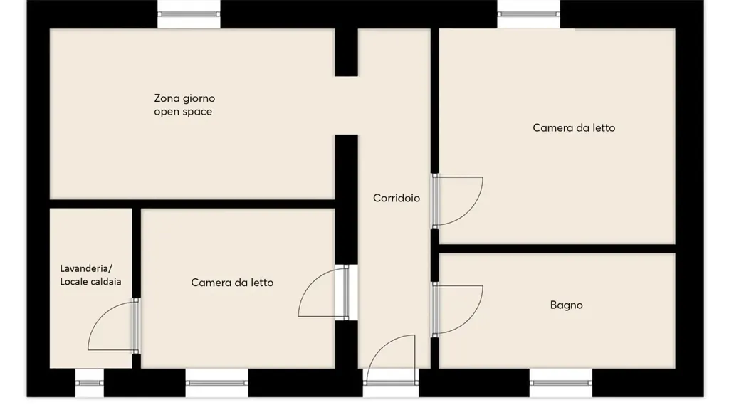 Plaan - Rearranged Apartment with Balcony in Vigevano