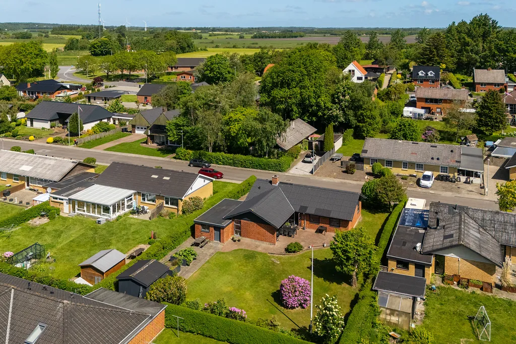 Aerial - Fenced Villa with Garden in Vildbjerg