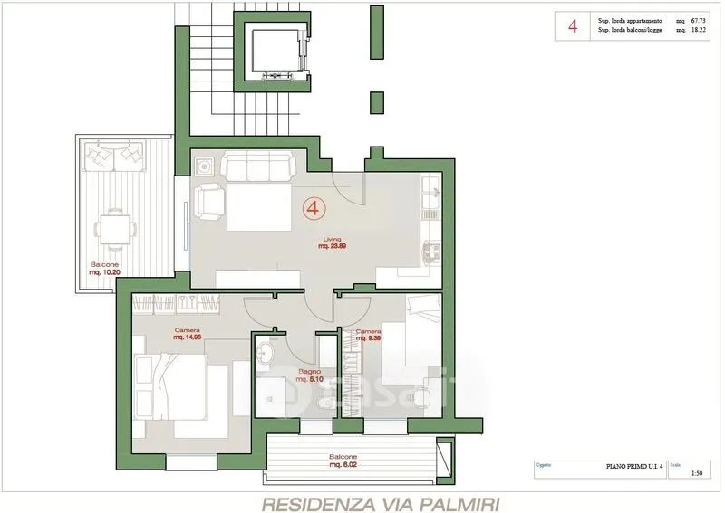 Plaan - Triplex with Balcony in Rimini