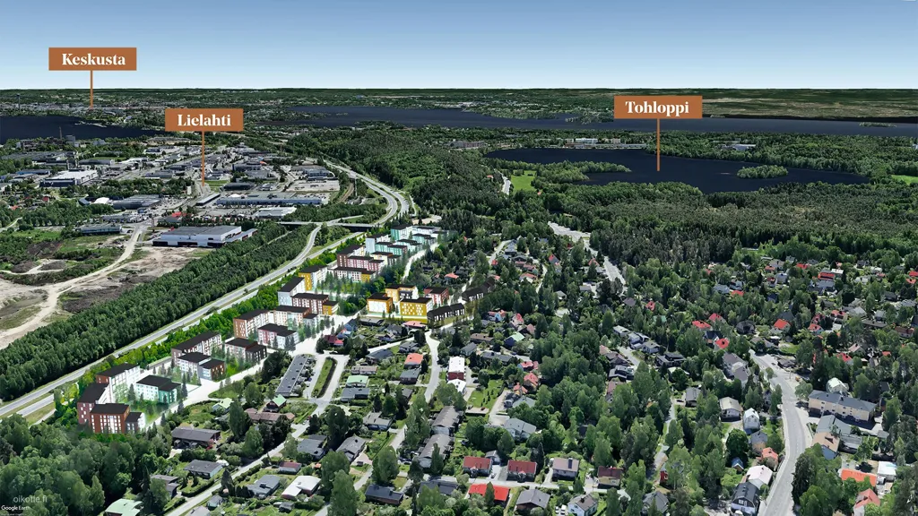 Vista aerea - Modern Studio with Balcony in Lamminpää, Tampere