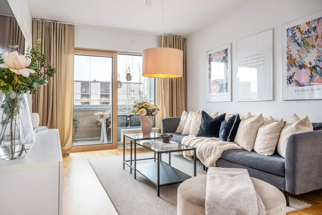 Séjour - Modern Flat with South-Facing Balcony in Norrköping