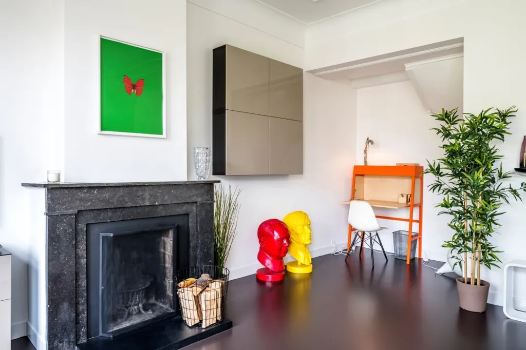 Living Room - Renovated Apartment with Garden View in Amsterdam