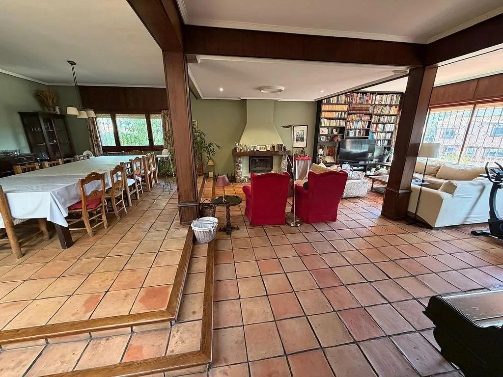 Living Room - Stone Chalet with Pool in Parquelagos
