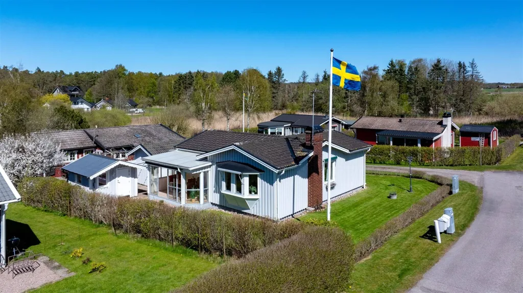 Vue aérienne - Villa with Garden and Solarium in Vilshärad