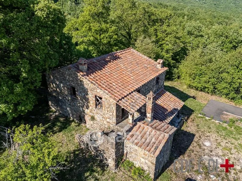 Vista aerea - Rustic Casale to Complete in Montieri