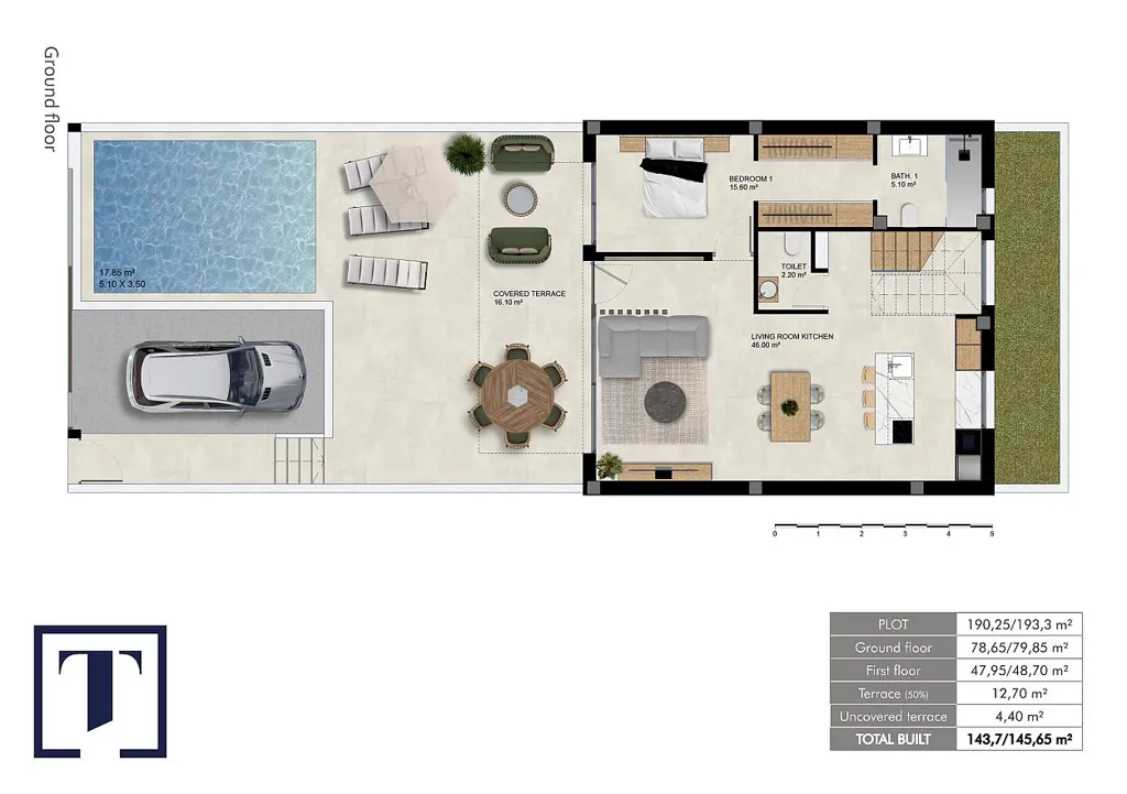 Plan - 3 Bedroom Villa with Private Pool in Dolores