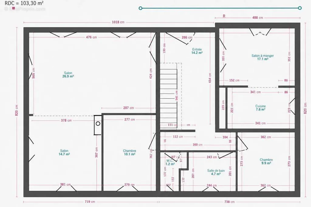 Plaan - Family House with Garden in Selles-sur-Cher