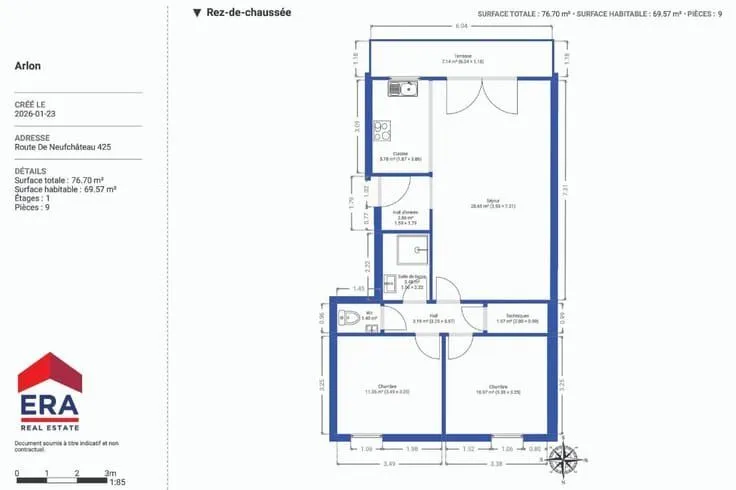 Plaan - Flat with Terrace in Heinsch, Arlon