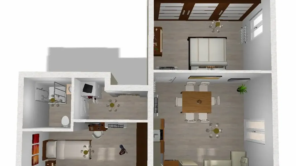 Plan - Rear-Facing Apartment with Balcony in Florence