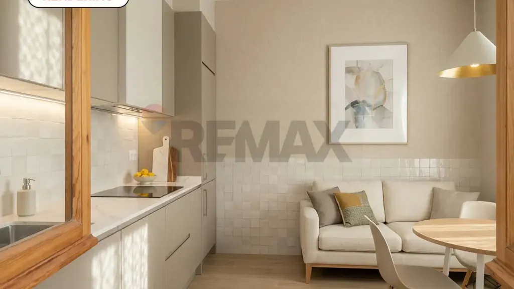 Köök - Apartment with Balcony View in Porto Azzurro