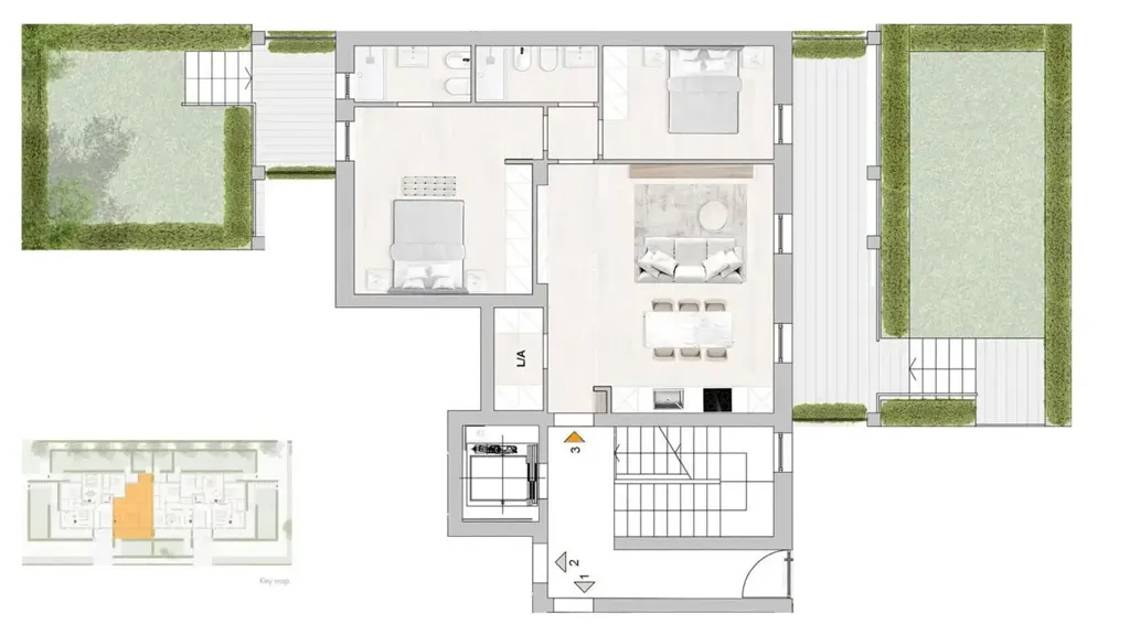 Floor Plan - Ground Floor Apartment with Private Garden in Florence