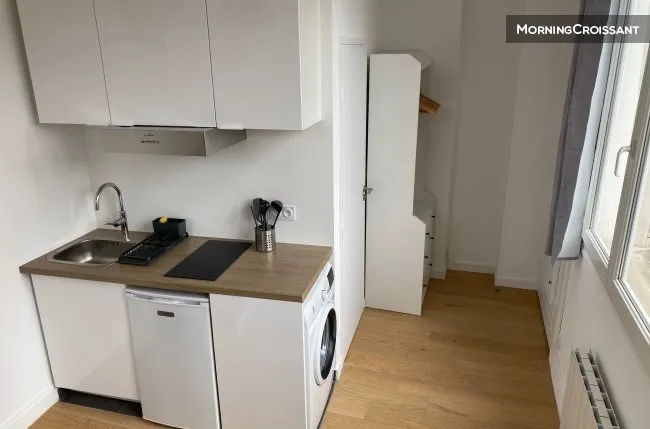 Köök - Refurbished Studio with Terrace near La Défense