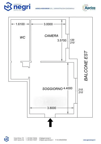 Plan - Modern Apartment with Balcony in Aprica