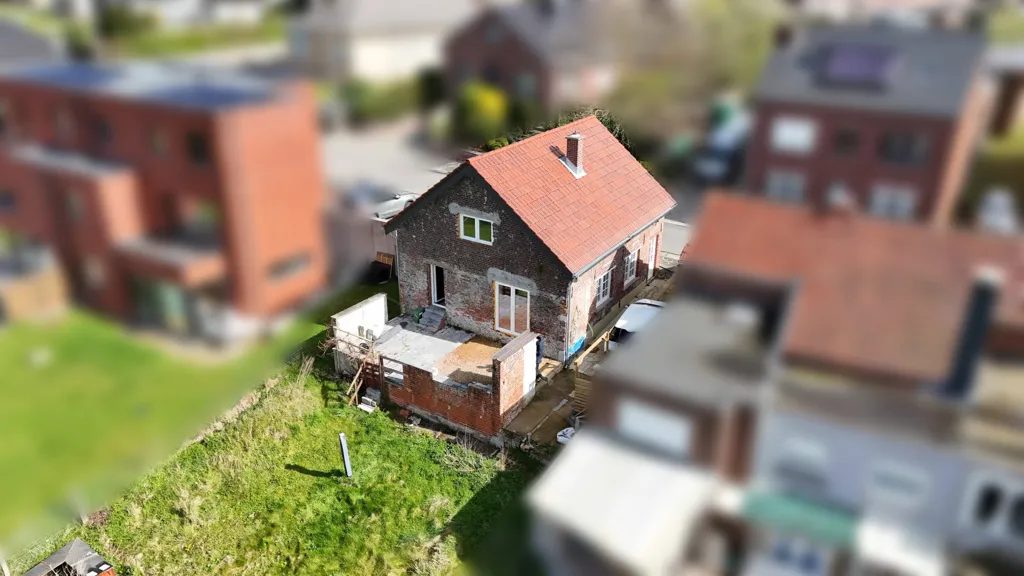 Vue aérienne - Maison Rénovée avec Vue Panoramique à Vollezele