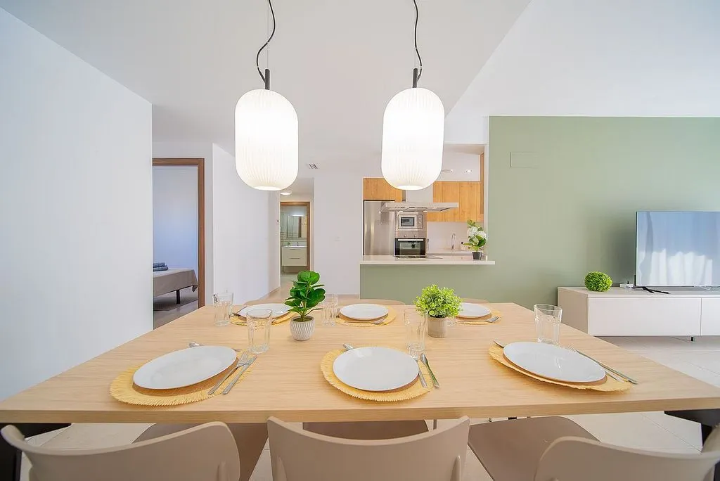 Söögituba - Penthouse with Pool in Campos de Golf