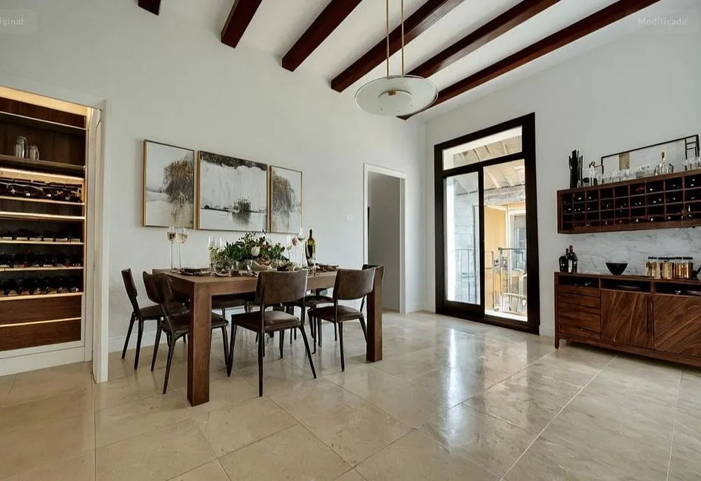 Söögituba - Two-Bedroom Apartment with Balcony in El Poble Sec