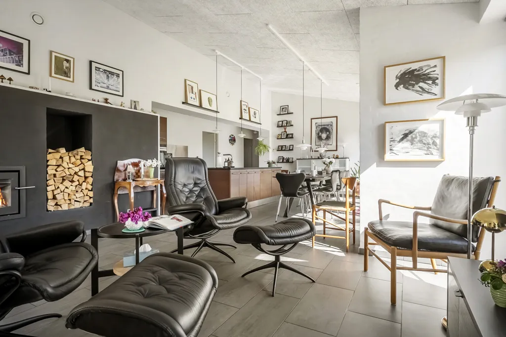 Living Room - Modern Luxury Villa with Spa in Juelsminde