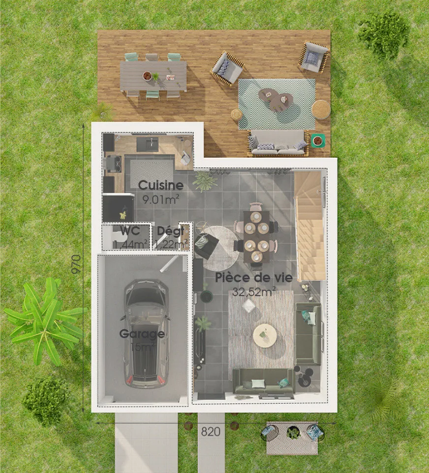 Floor Plan - New Build House with Garden in Messon