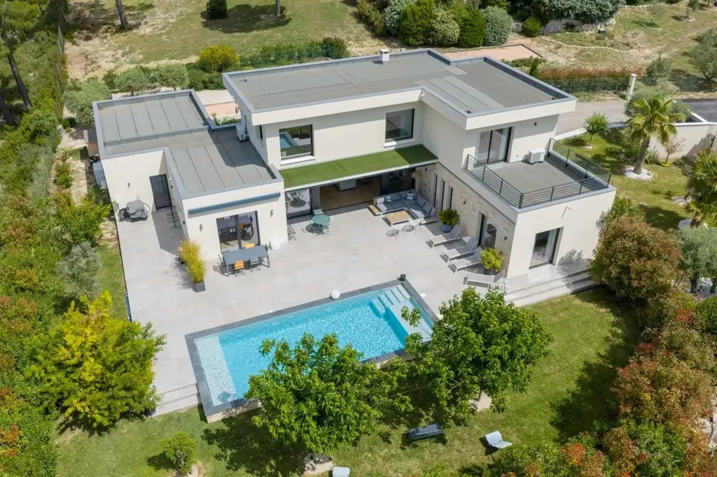 Aerial - Family Villa with Pool in Ventabren