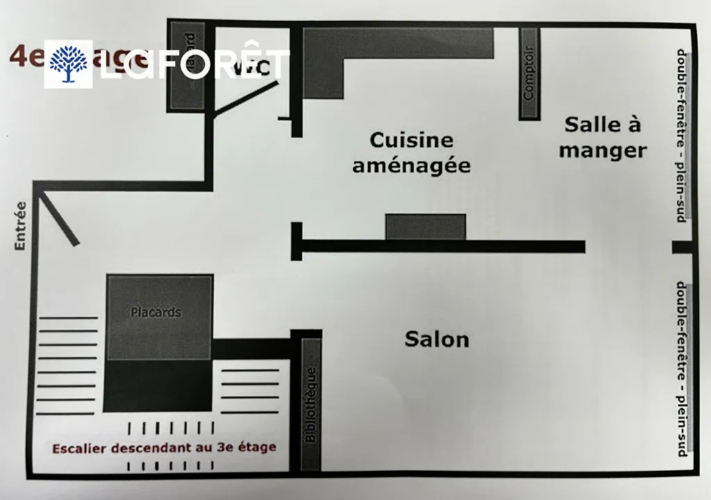 Planimetria - Duplex Apartment with Parking in Lorient Centre