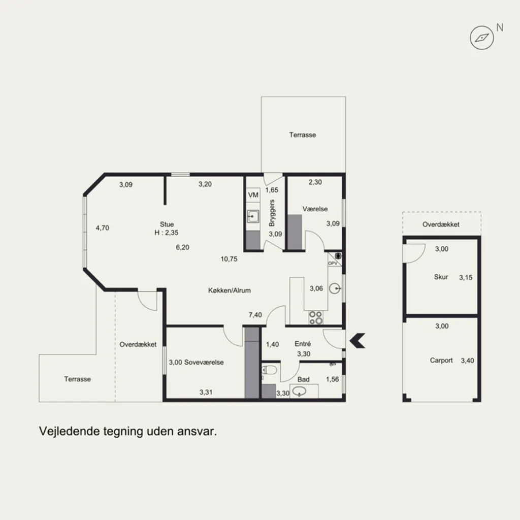 Plan - Terraced House with Garden in Vejen