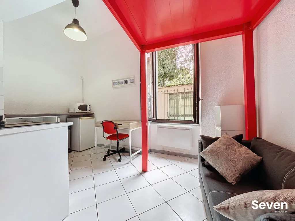 Séjour - Studio Meublé au Rez-de-Chaussée à Grenoble