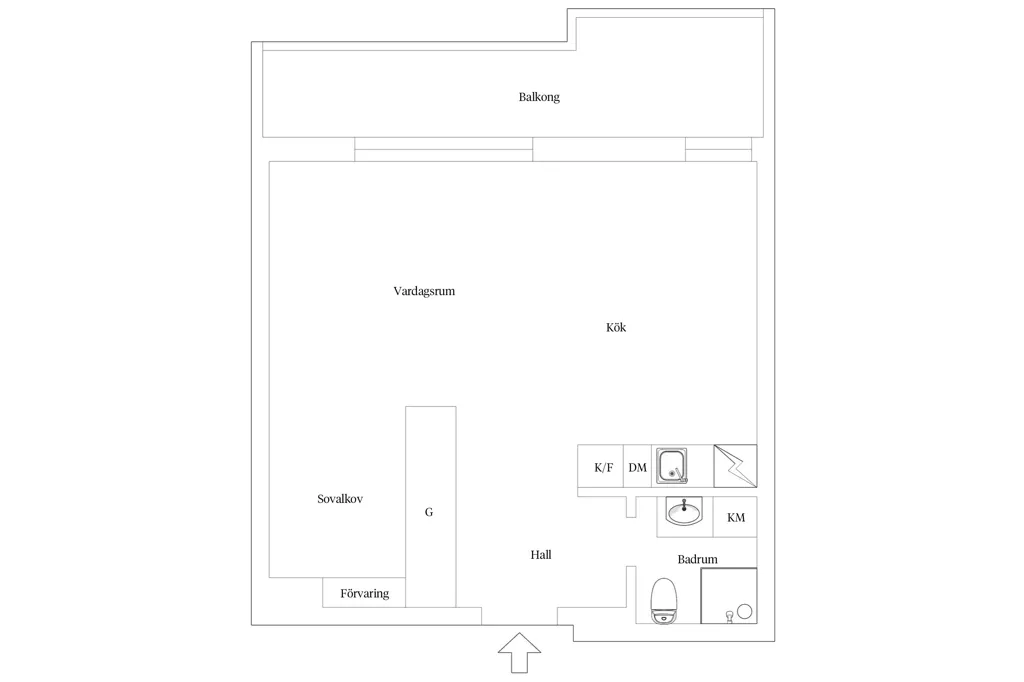 Planimetria - Etage Flat with West-Facing Balcony in Stockholm
