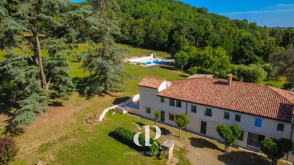 Vista aerea - Two-Roomed Houses with Pool in Lomagne