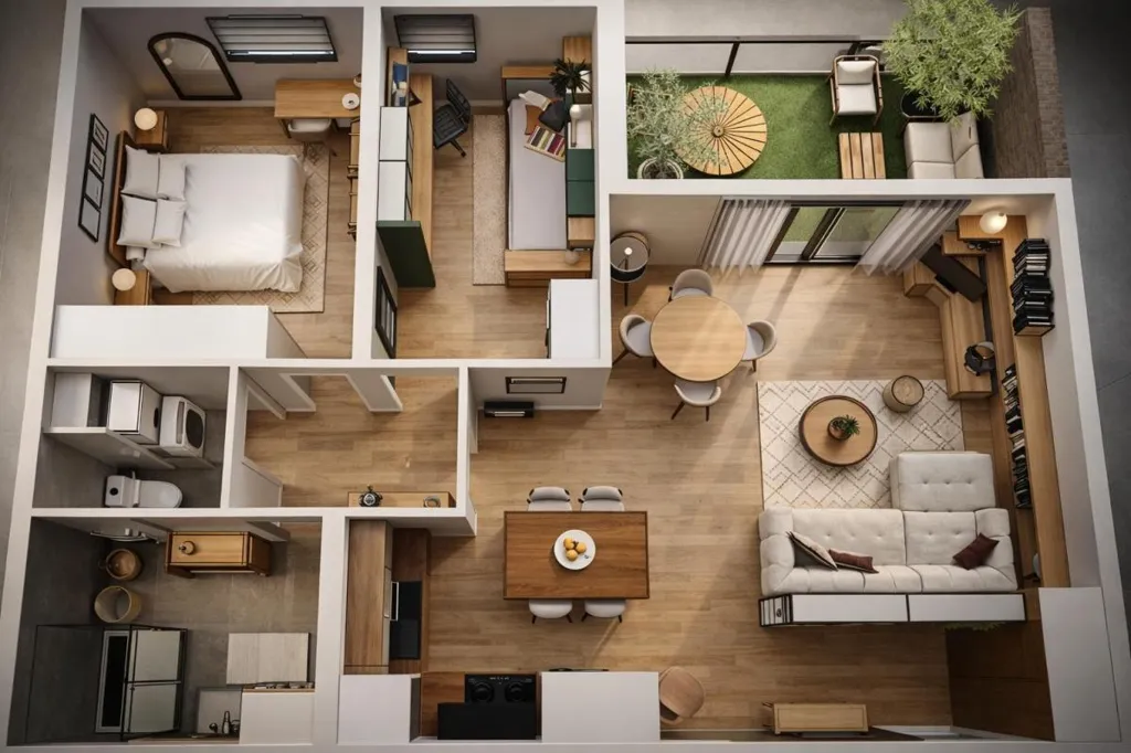 Plaan - Modern Apartment with Loggia in Garons