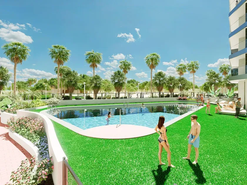 Piscina - Piso con terraza y vistas al mar en Cabanes, Castellón