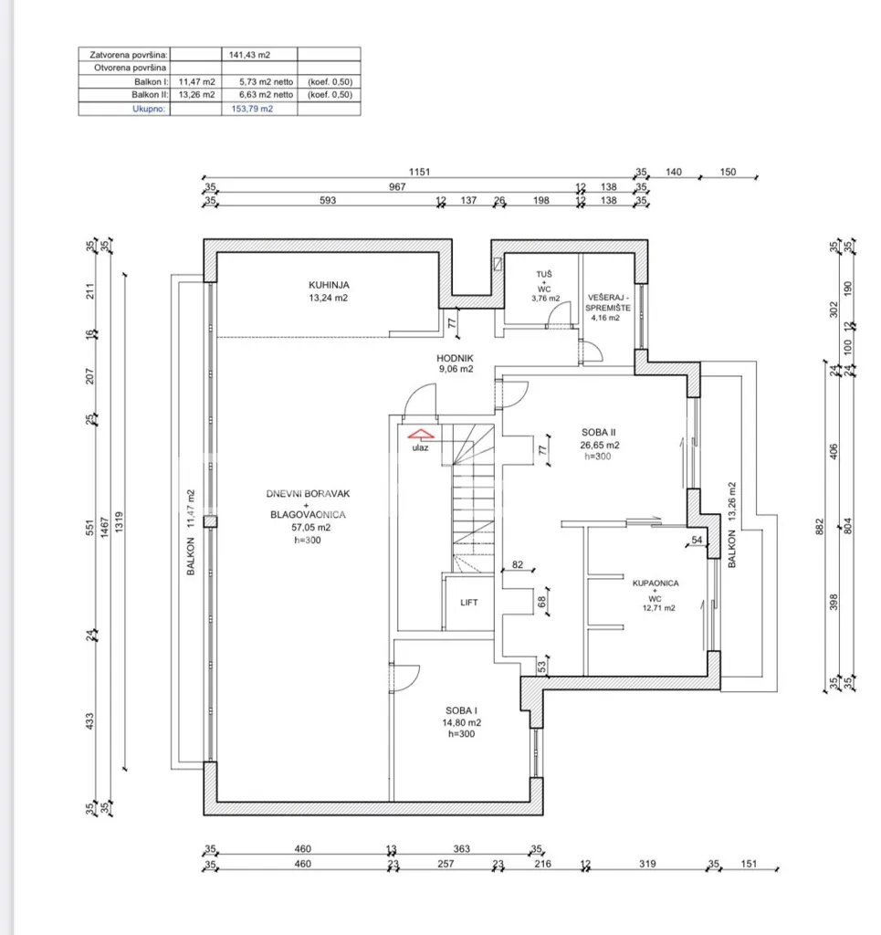 Plan - Luxury Penthouse with Terrace in Zagreb Centre