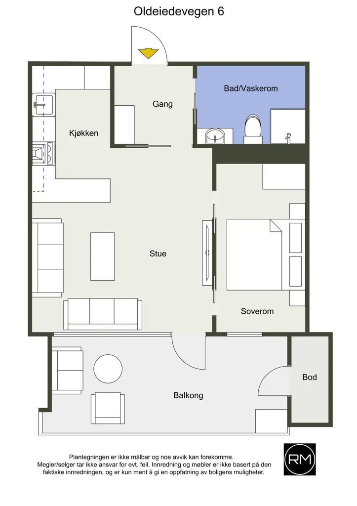 Plan - Apartment with Balcony in Jørpeland Centre