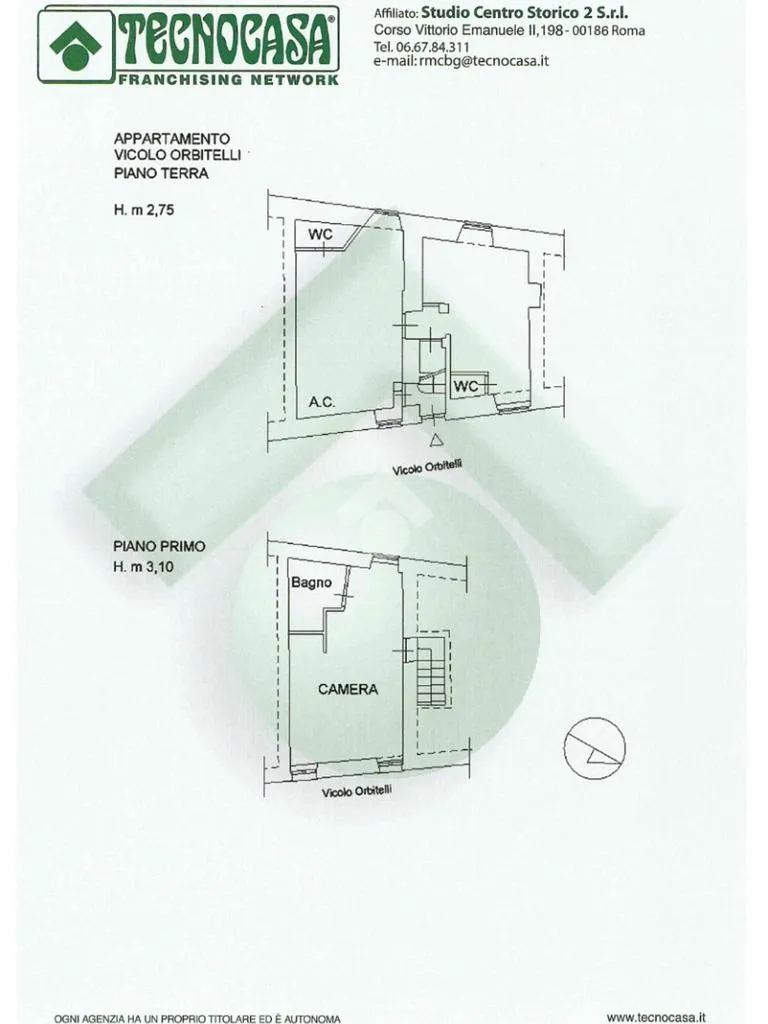 Plan - Historic Two-Unit Apartment in Rome's Historic Centre