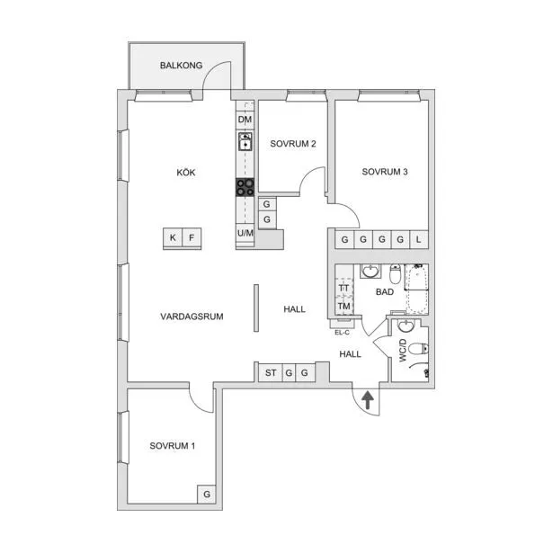 Plan - Bostadsrätt with Balcony in Sigtuna Stadsängar