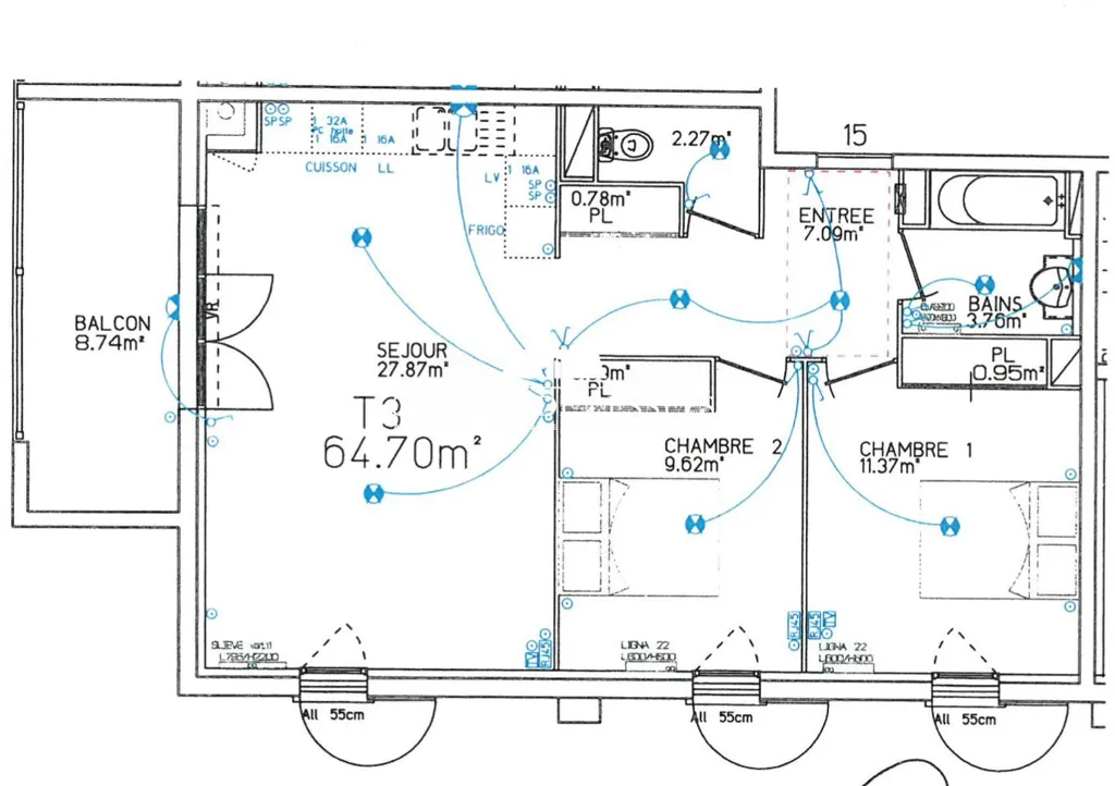 Planimetria - Flat with Covered Terrace in Ustaritz
