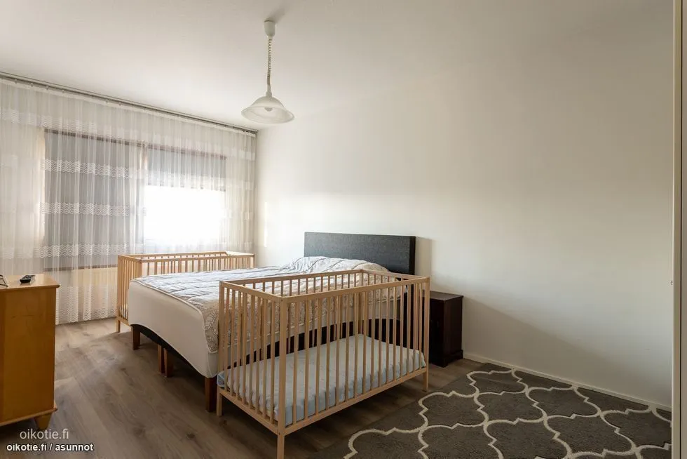 Bedrooms - Spacious Apartment with Balcony in Vantaa
