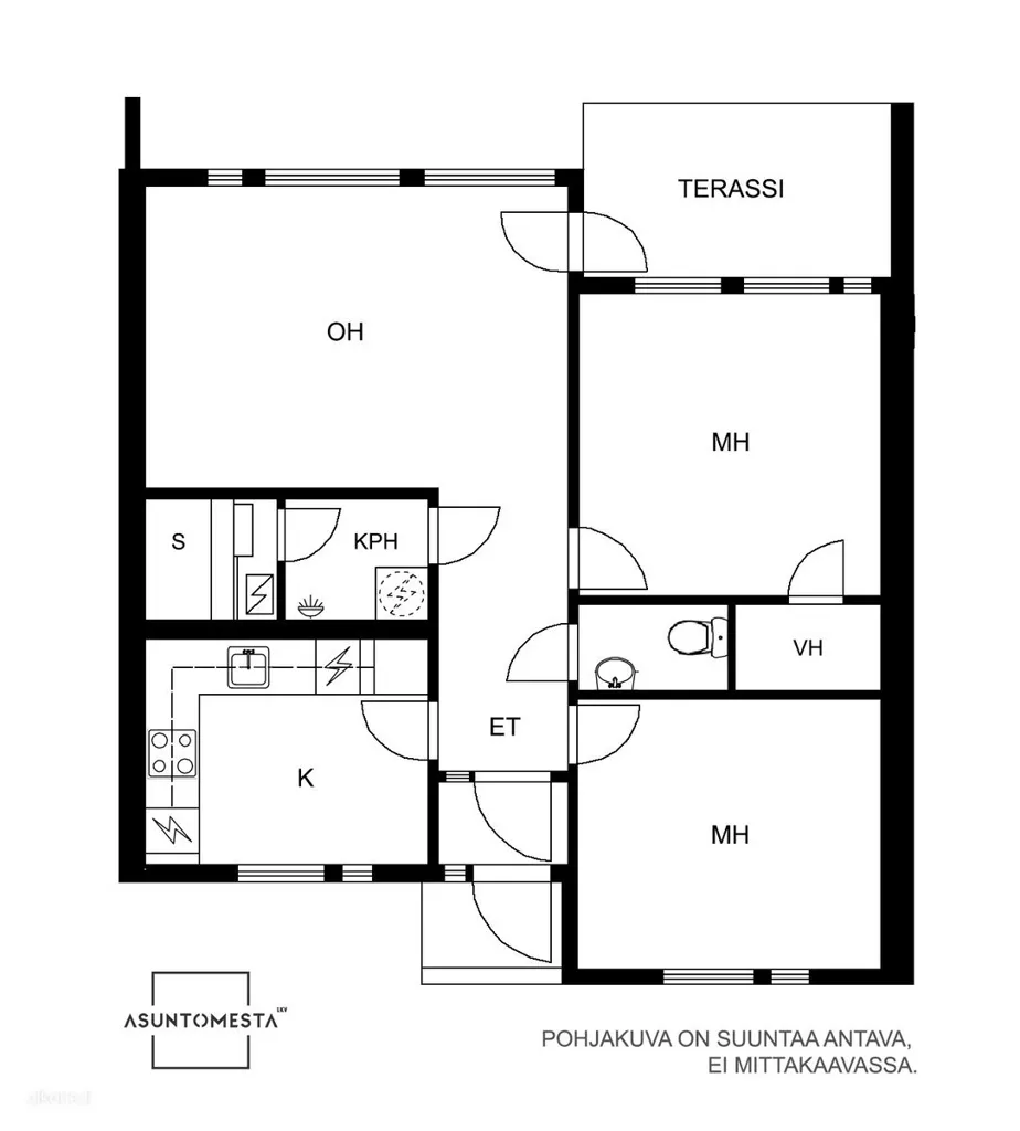 Planimetria - End-Unit Apartment with Sauna in Lappeenranta
