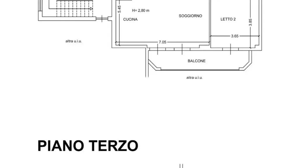 Plan - Rustic-Style Apartment with Terrace in Quarto