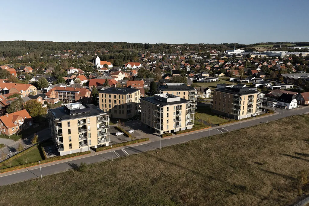 Aerial - 1-Bedroom Flat with Balcony in Bjerringbro