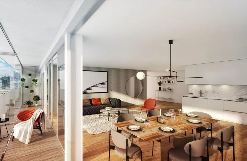 Söögituba - 3-Bedroom Apartment with Balcony in Torcy