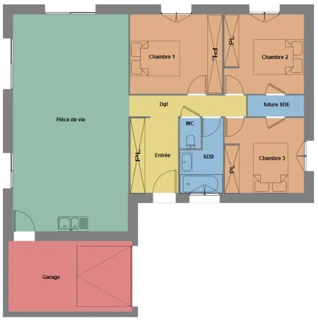 Plaan - New House with Garden in Querrien