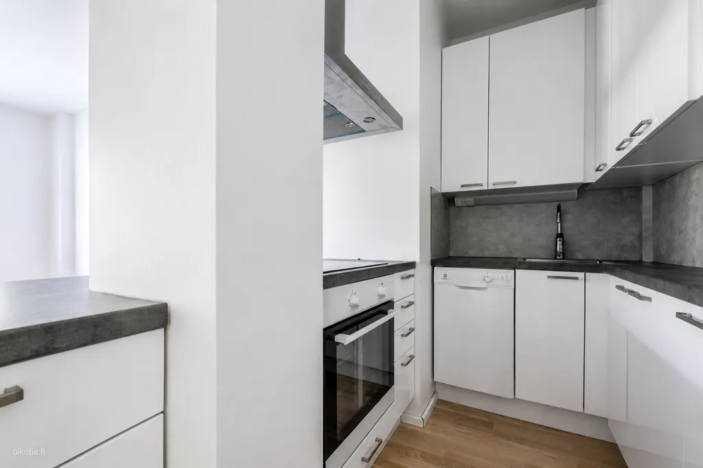 Kitchen - Modern Apartment with Balcony in Lahti Centre