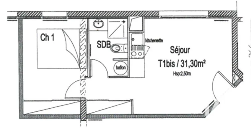 Plan - Appartement 2 Pièces Récent à Limoges