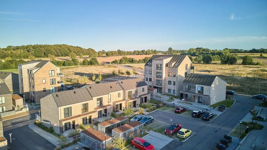 Vue aérienne - Bright 2-Bedroom Apartment with Balcony in Årslev