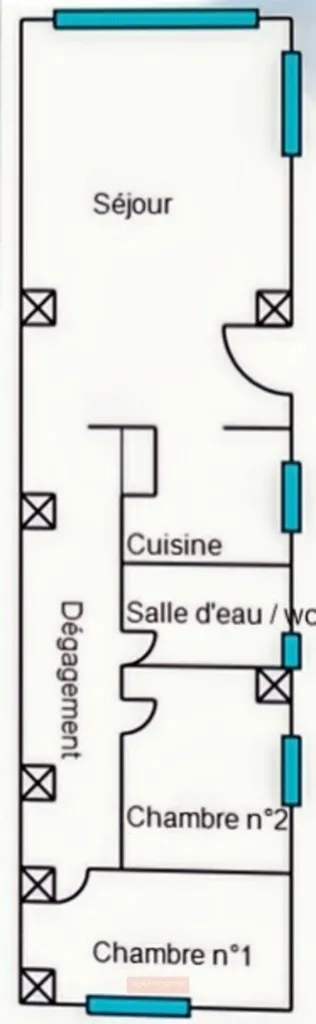 Plan - Appartement T3 Rez-de-Chaussée avec Garage à Sainte-Catherine