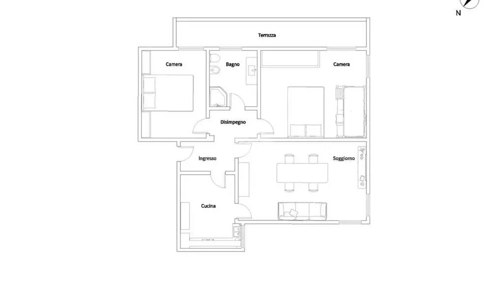 Plan - Trilocale with Laguna View in Grado
