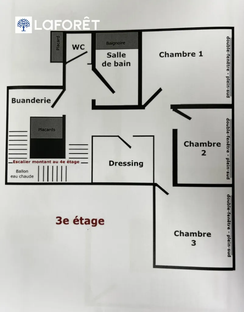 Planimetria - Duplex Apartment with Parking in Lorient Centre