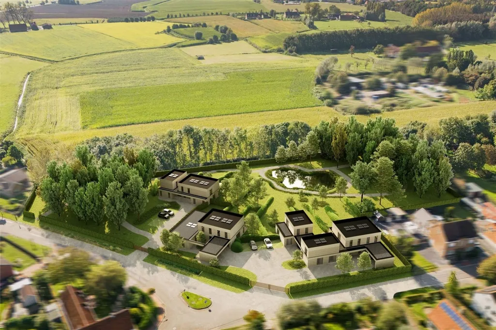 Vista aerea - Contemporary House with Garden in Hansbeke